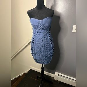 Sexy Blue Midi Tube Dress